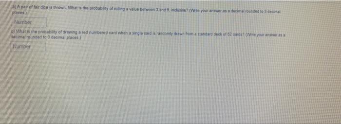 Solved A) A Pair Of Fair Dice Is Thrown. What Is The | Chegg.com