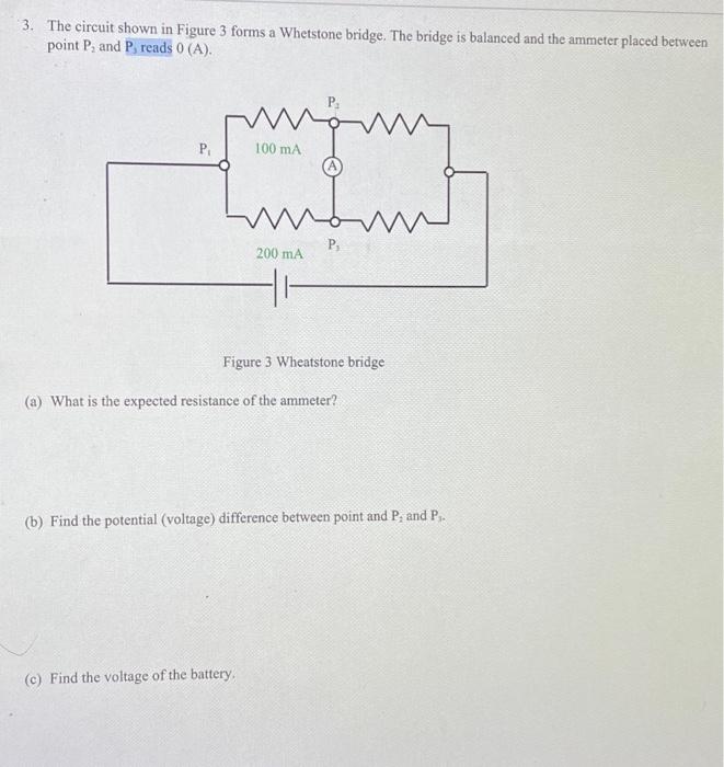 Solved 3. The circuit shown in Figure 3 forms a Whetstone | Chegg.com