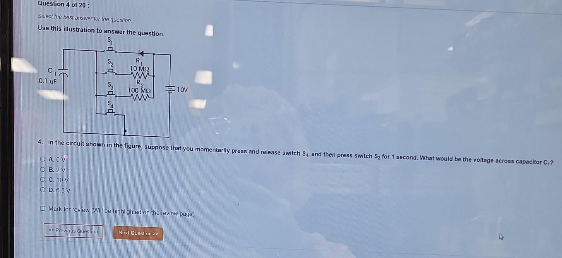 Solved Question 4 of 20: Select the best answer for the | Chegg.com
