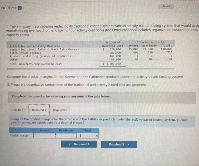 Solved Compute The Product Margins For The Xtreme And The 8738