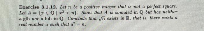 Solved Exercise 3.1.12. Let n be a positive integer that is | Chegg.com