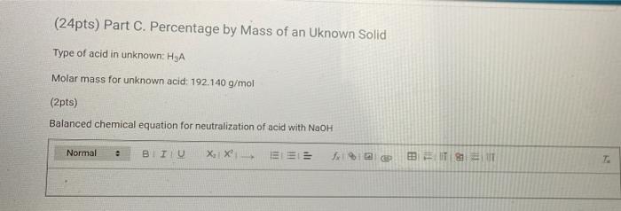 Solved (14pts) Part A. Standardization of a Sodium Hydroxide | Chegg.com