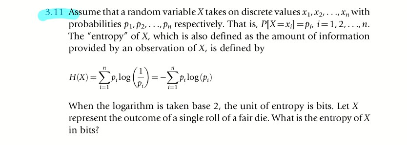 Solved 3.11 Assume that a random variable X takes on | Chegg.com