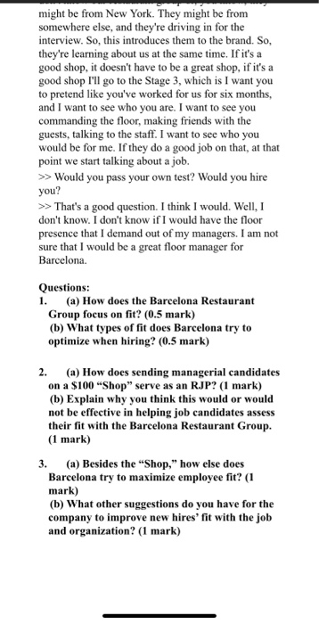 Barcelona Restaurant Group Summary Barcelona Chegg 