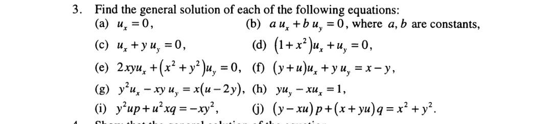 Solved Find the general solution of each of the following | Chegg.com