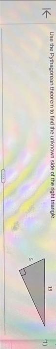 Solved Use the Pythagorean theorem to find the unknown side | Chegg.com