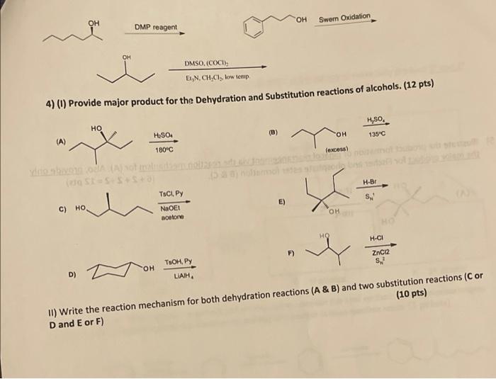 Solved OH OH Swer Oxidation DMP reagent DMSO (COC) | Chegg.com