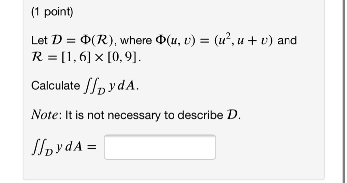 Solved 1 Point Let O U V U 80 4u 3v Use The Chegg Com