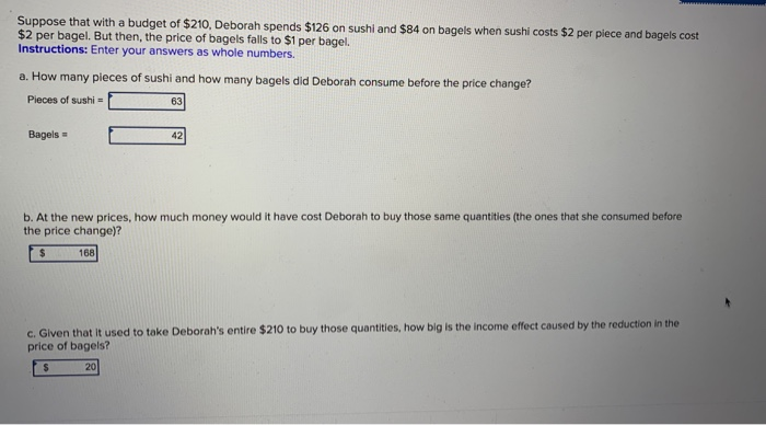 Solved Suppose that with a budget of $210, Deborah spends | Chegg.com