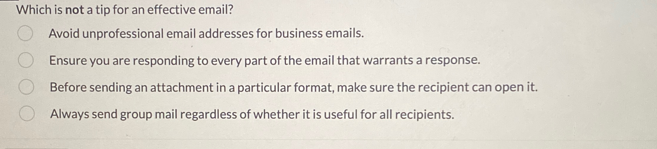 Solved Which is not a tip for an effective email?Avoid | Chegg.com