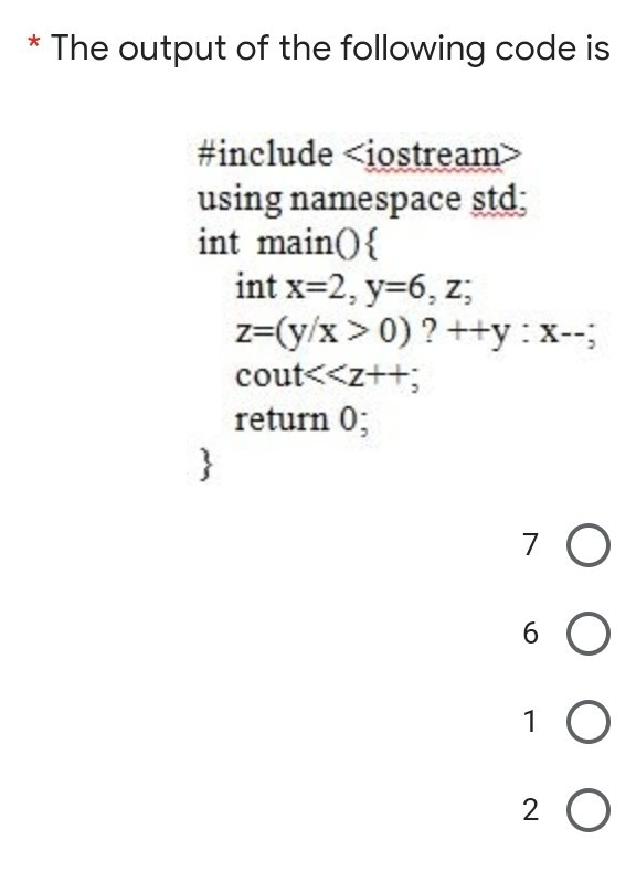 Solved * The output of the following code is #include using | Chegg.com