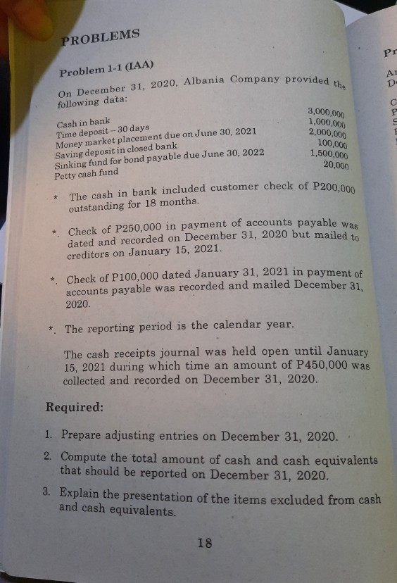 Solved On December 31, 2020, Albania Company provided The | Chegg.com