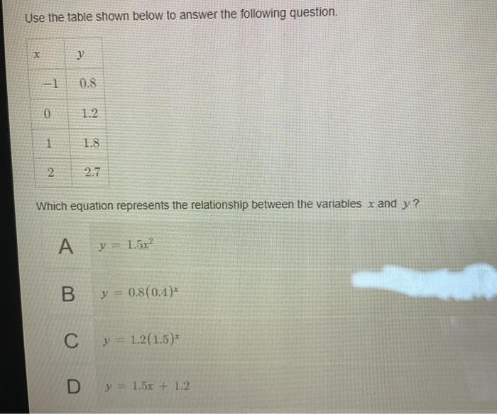 Solved Use the table shown below to answer the following | Chegg.com
