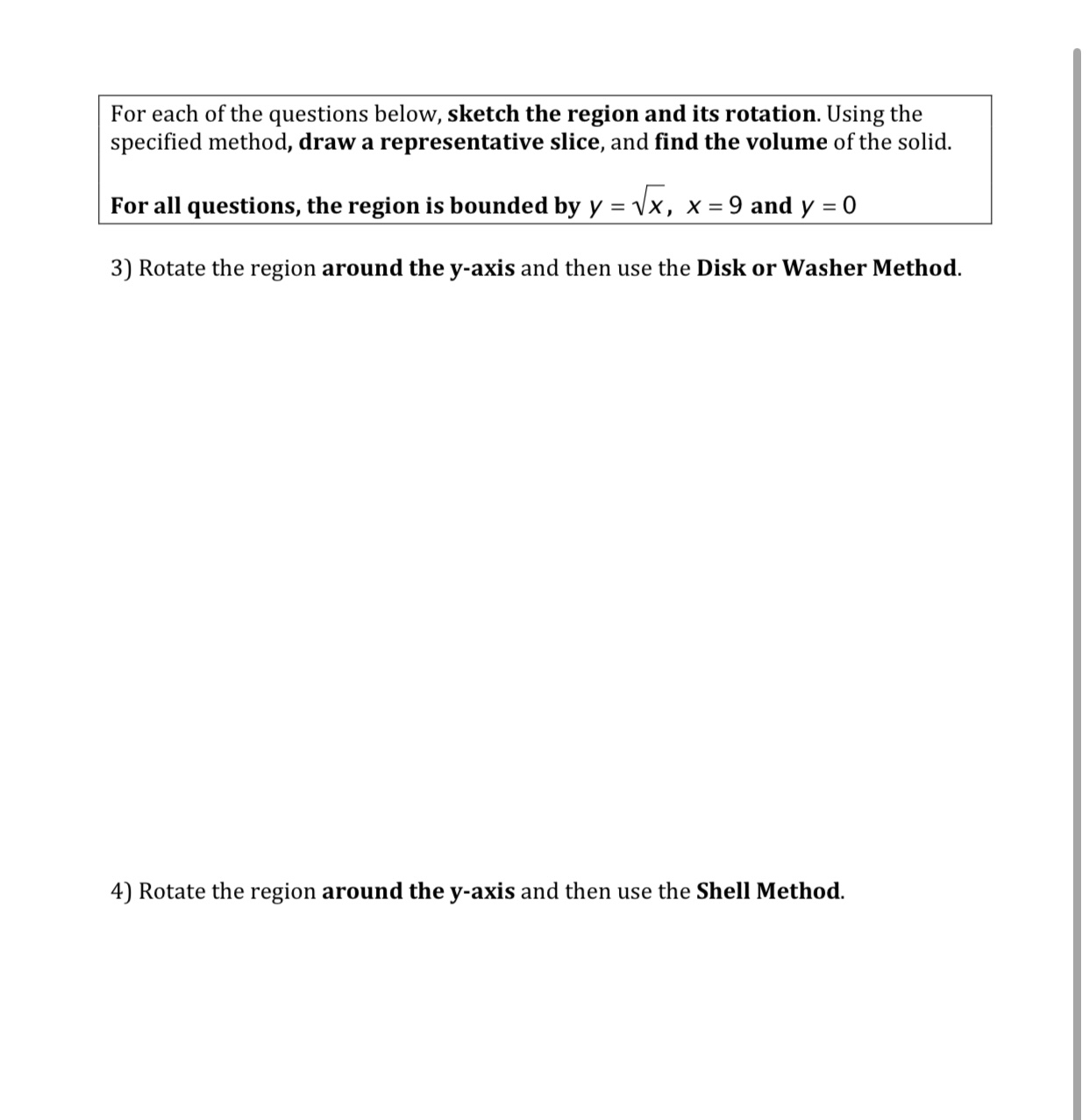 Solved For each of the questions below, sketch the region | Chegg.com