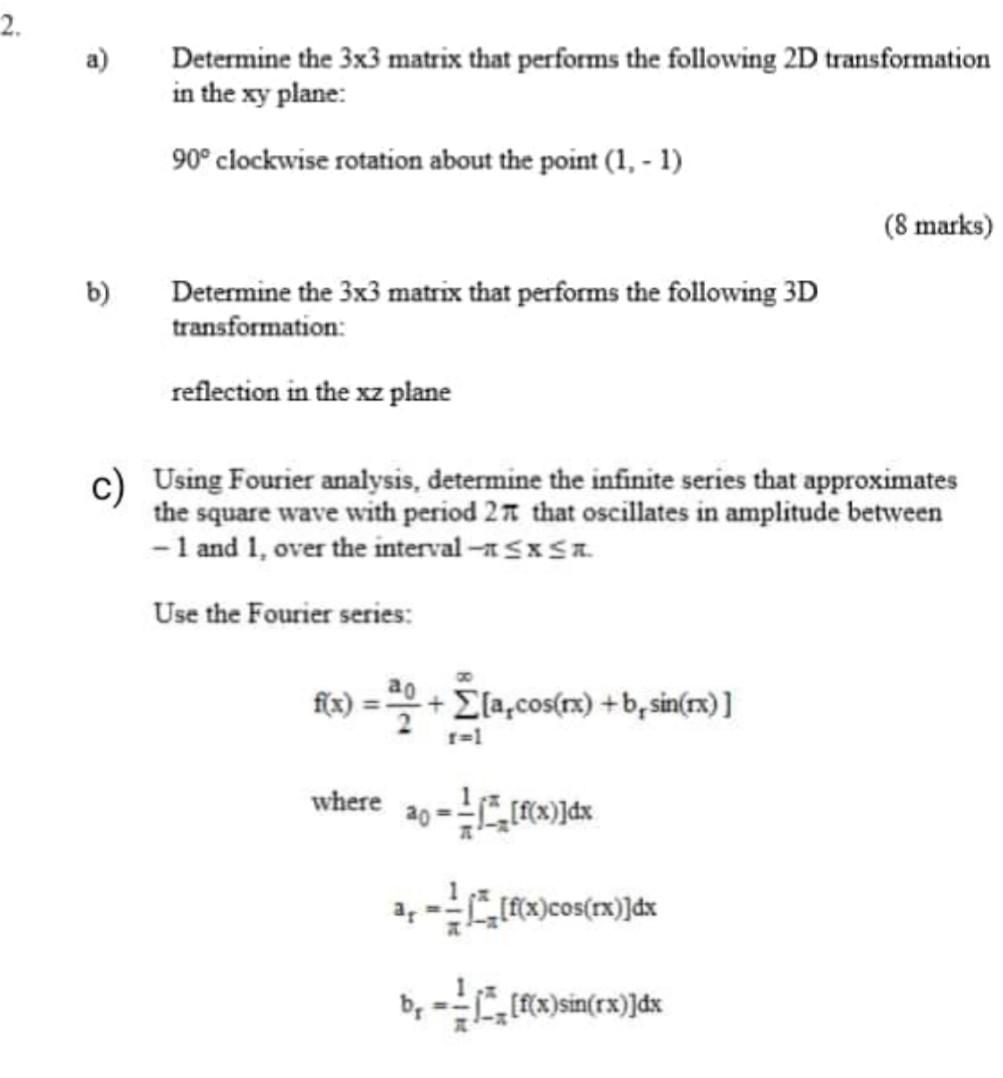 Solved I Need A B And C Solutions Please Solve All as Soon | Chegg.com