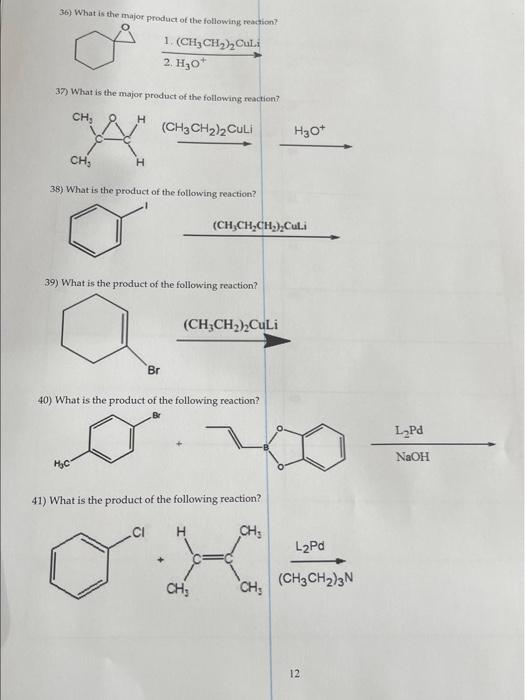 Solved 36) What is the rmajor product of the following | Chegg.com