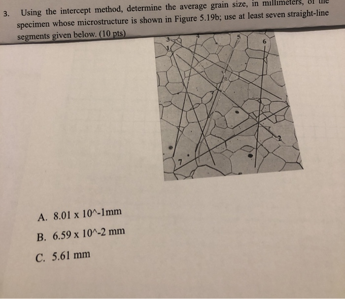 Solved 3. Using the intercept method, determine the average | Chegg.com