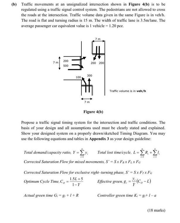 Solved (b) Traffic movements at an unsignalized intersection | Chegg.com