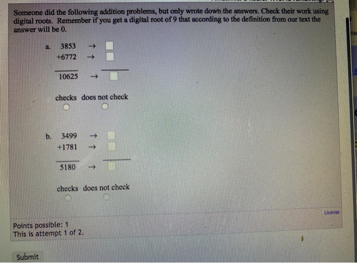 Solved Someone did the following addition problems, but only | Chegg.com