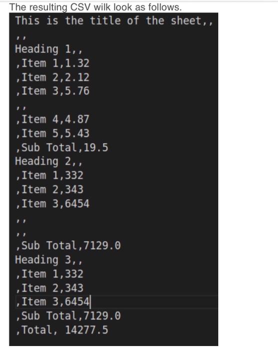Solved 2 CSV file structure The CSV file has a . title line | Chegg.com