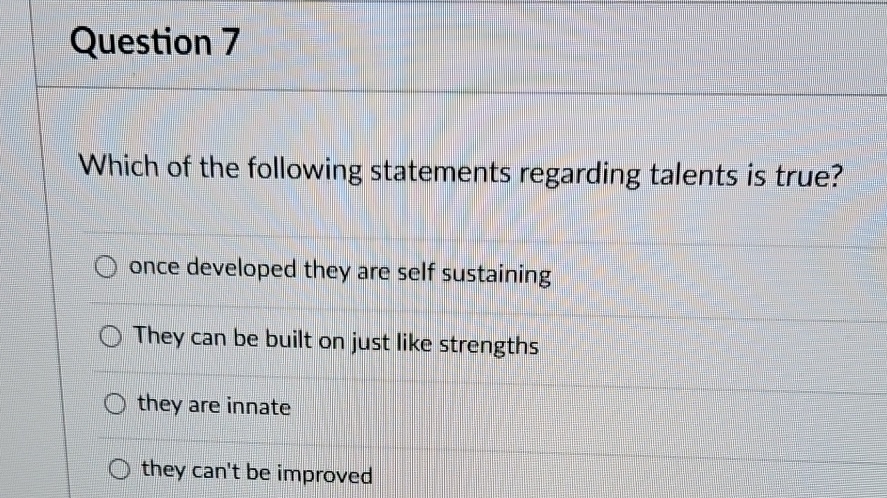 Solved Question 7Which of the following statements regarding | Chegg.com