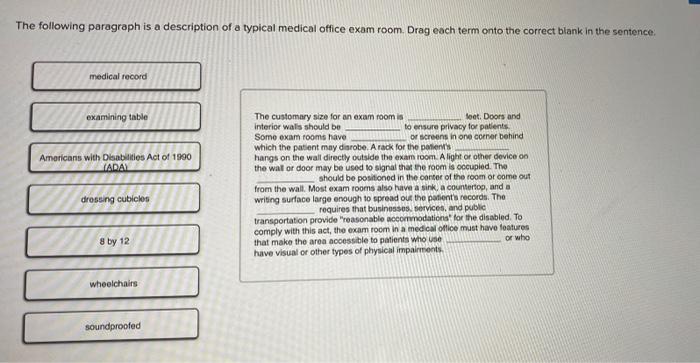 Solved The following paragraph is a description of a typical 