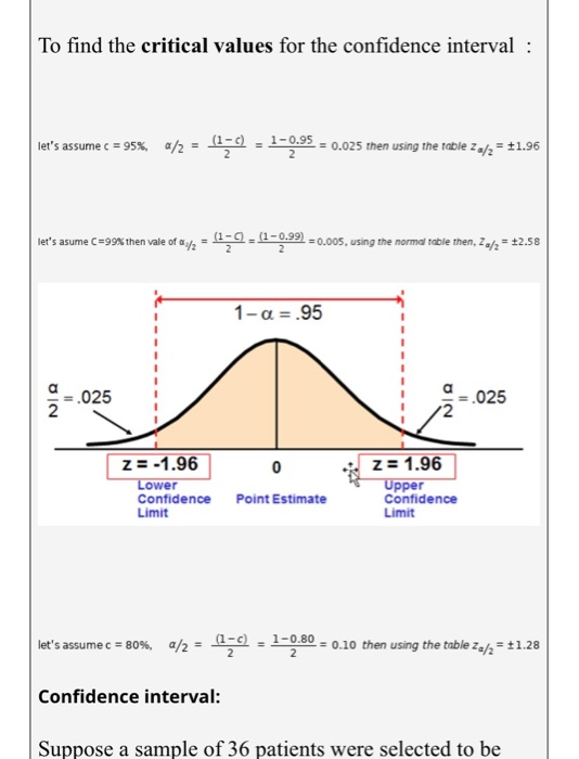 Solved To find the critical values for the confidence | Chegg.com