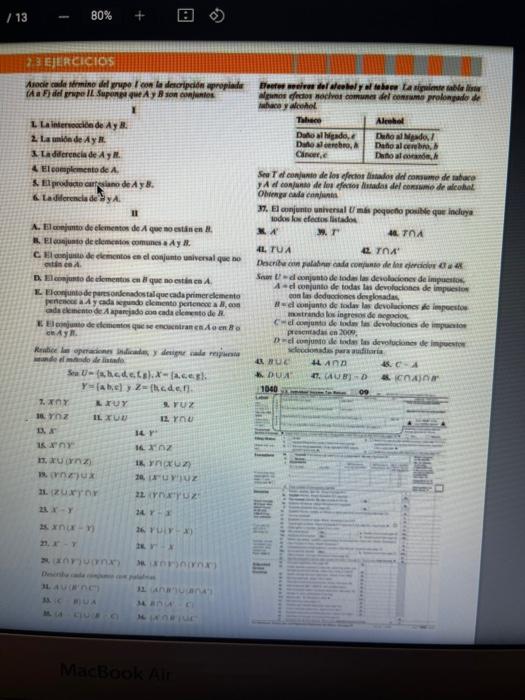 Arocie code thmiso ifl rupe \( f \) con le secripcide apropiade (A a F) did rnpe II sapinga due \( A \) y 8 son cinfunter 1.