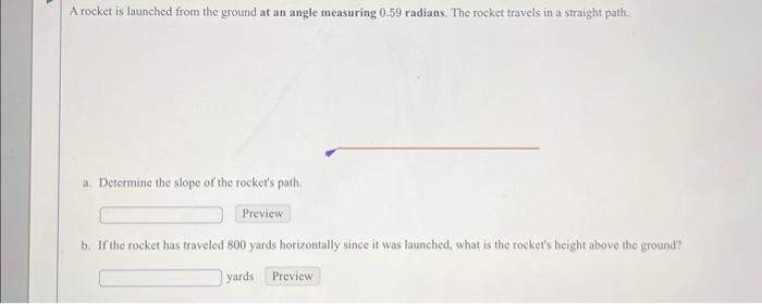 Solved A rocket is launched from the ground at an angle | Chegg.com