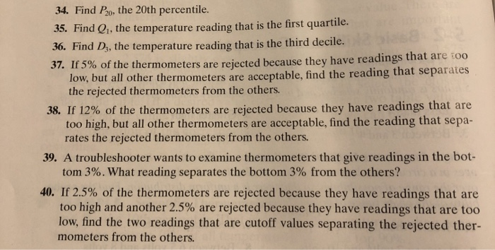 Solved Finding Temperature Values. In Exercises 33-40, | Chegg.com