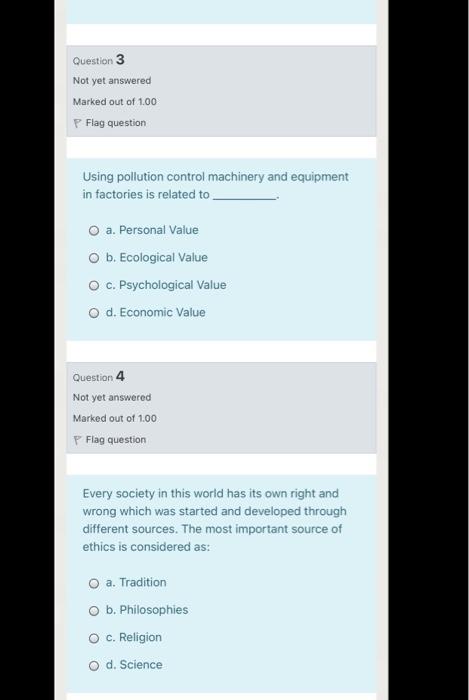 Solved Question 3 Not yet answered Marked out of 1.00 P Flag | Chegg.com