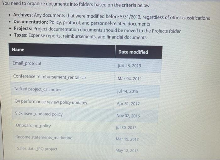 solved-you-need-to-organize-documents-into-folders-based-on-chegg
