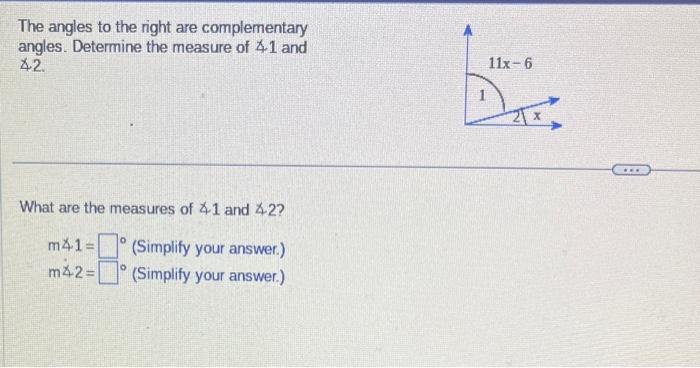 Solved The angles to the right are complementary angles. | Chegg.com