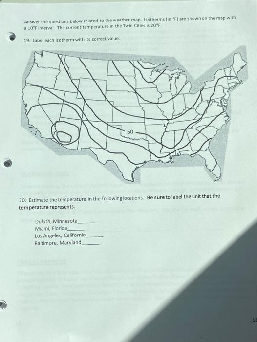 Solved Answer the questions below related to the weather | Chegg.com