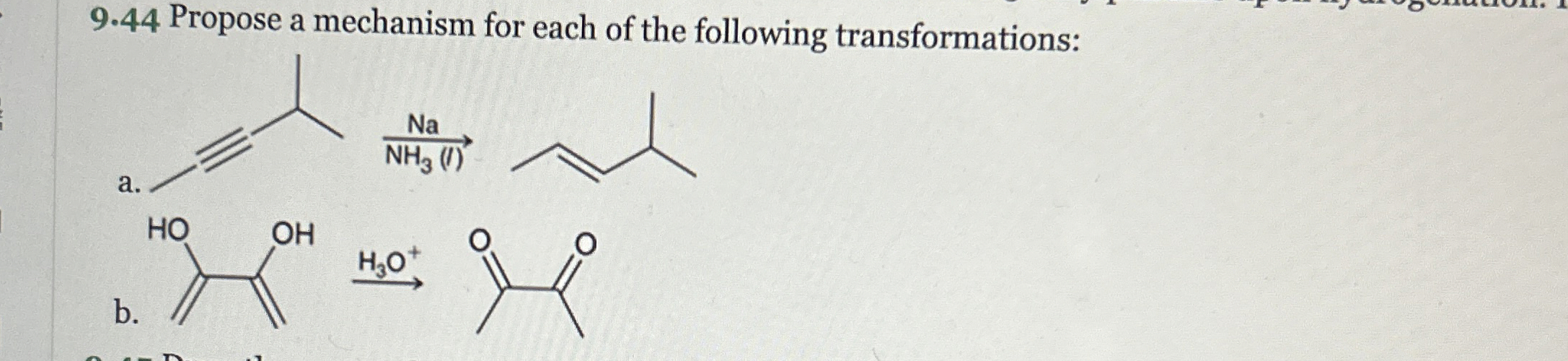 Solved 9.44 ﻿Propose a mechanism for each of the following | Chegg.com