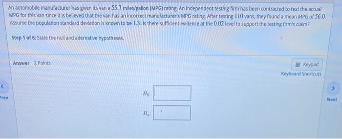 Solved An automobile manufacturer has given its van a 55.7 | Chegg.com