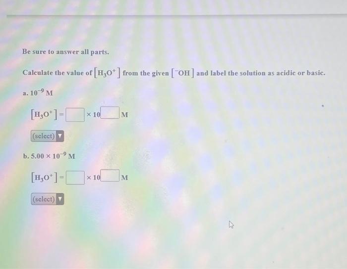 Solved Be Sure To Answer All Parts. Calculate The Value Of | Chegg.com