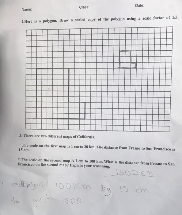 Solved Class Date Name 2.Here is a polygon. Draw a scaled