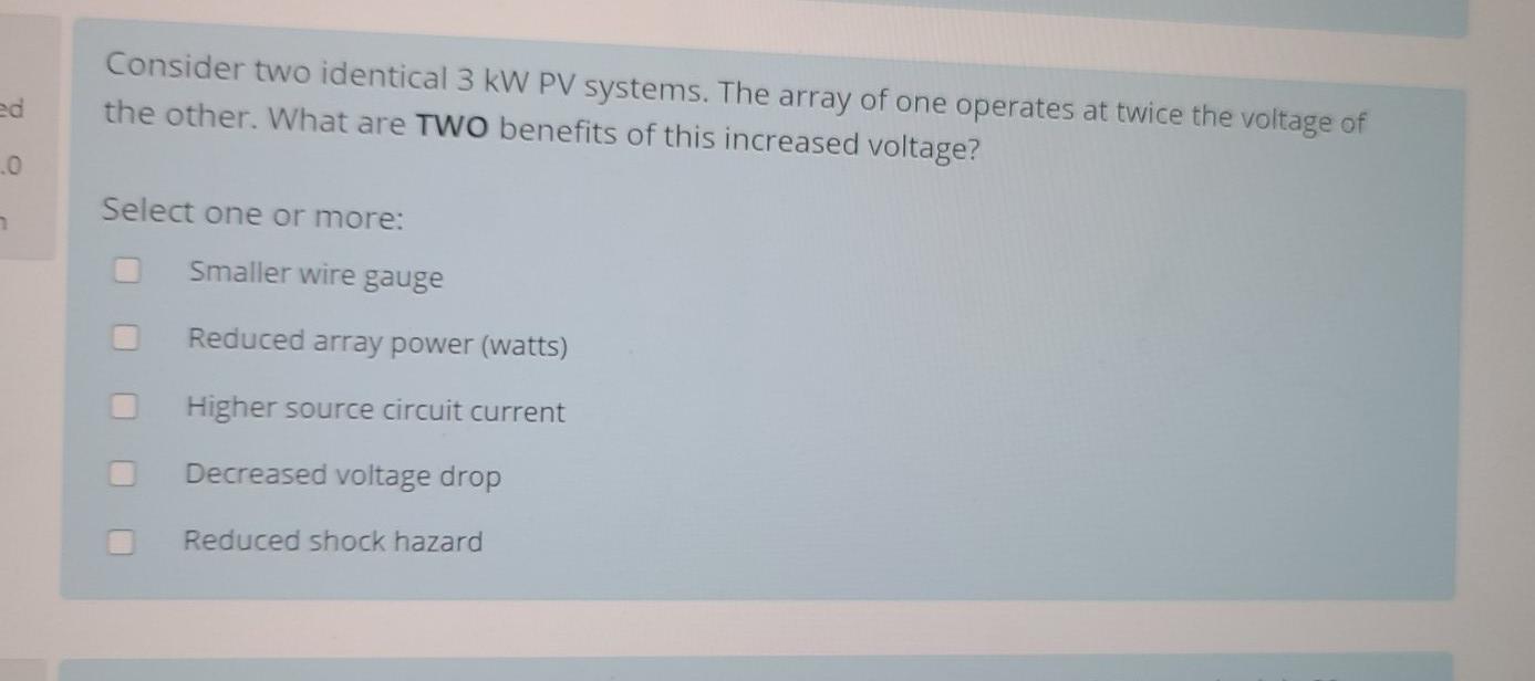 Solved Consider Two Identical 3 Kw Pv Systems The Array Of Chegg Com