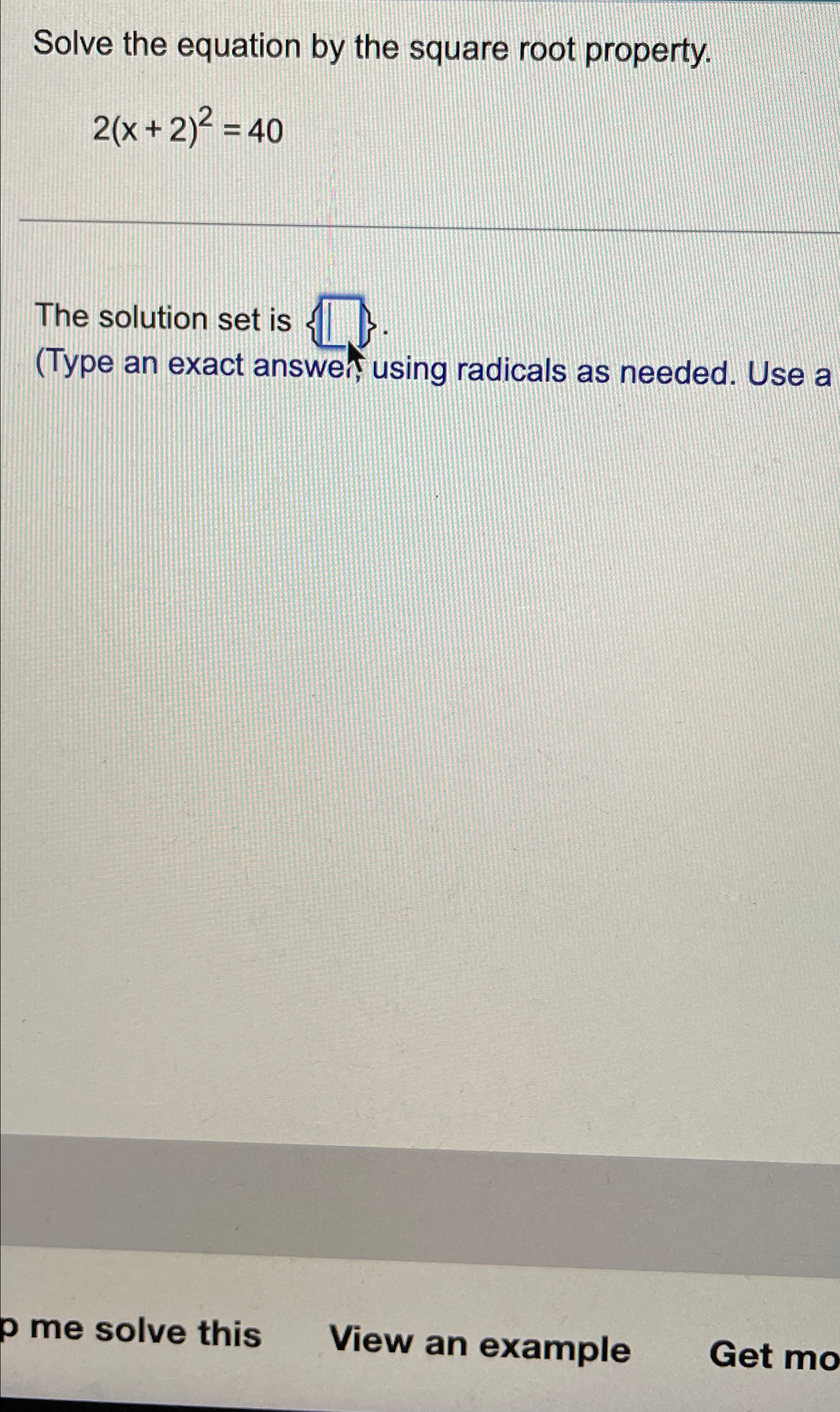 Solved Solve the equation by the square root | Chegg.com