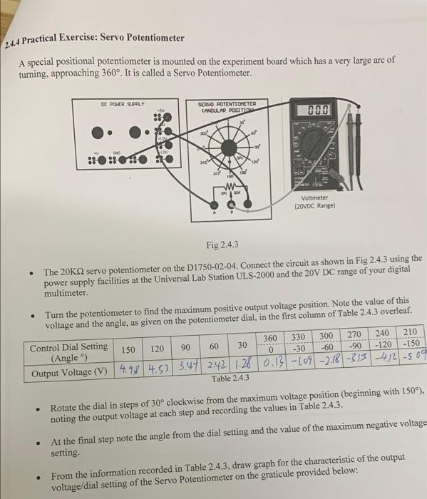 Solved 2.4.4 Practical Exercise Servo Potentiometer A