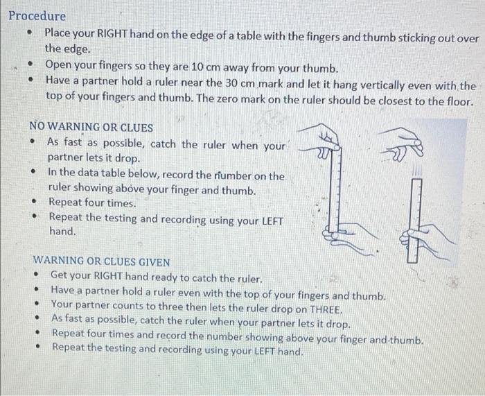 Lab 2 Free Fall Measuring Reaction Time Purpose To