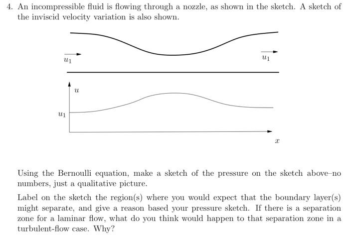 Solved 4. An incompressible fluid is flowing through a | Chegg.com