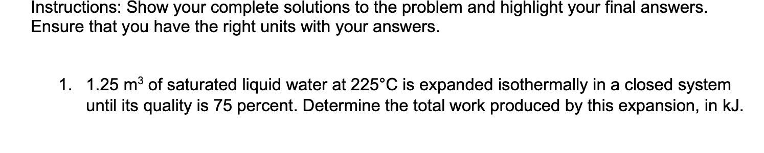 Solved Instructions: Show your complete solutions to the | Chegg.com
