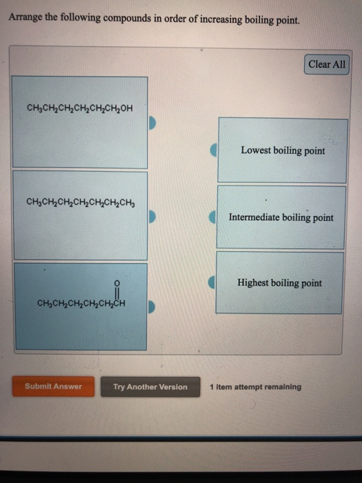 Solved Arrange the following compounds in order of | Chegg.com