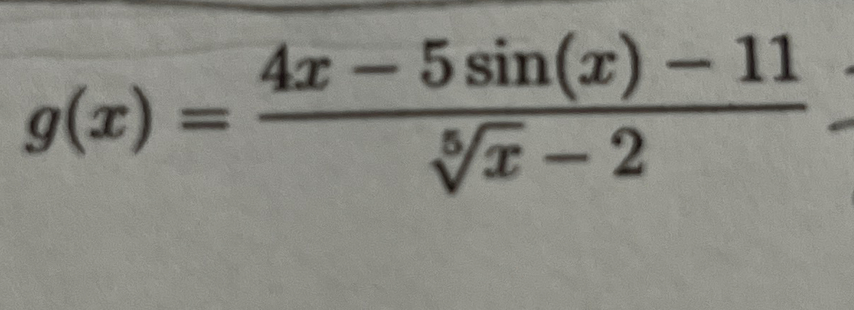 Solved g(x)=4x-5sin(x)-11x5-2find the derivative | Chegg.com