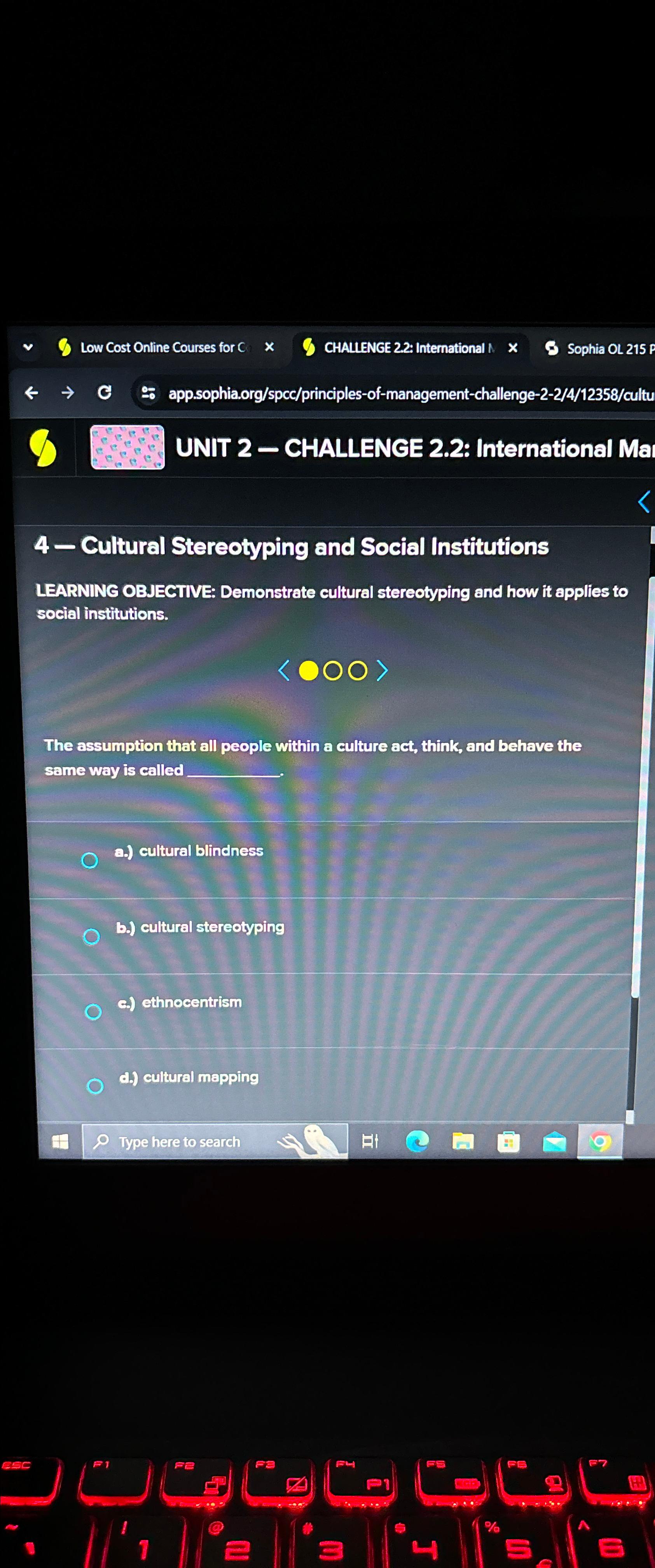 Solved 4-Cultural Stereotyping and Social | Chegg.com