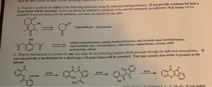 Solved 1. Propose a synthesis for either of the following | Chegg.com