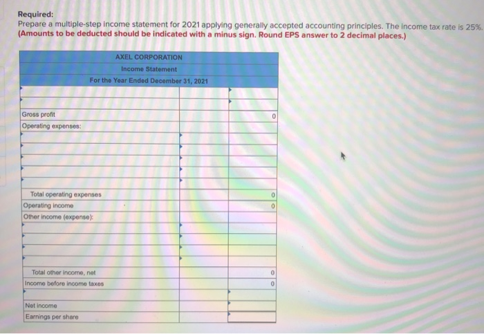 Solved The following incorrect income statement was prepared | Chegg.com