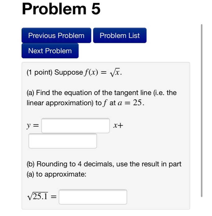 Solved Problem 5 Previous Problem Problem List Next Problem | Chegg.com